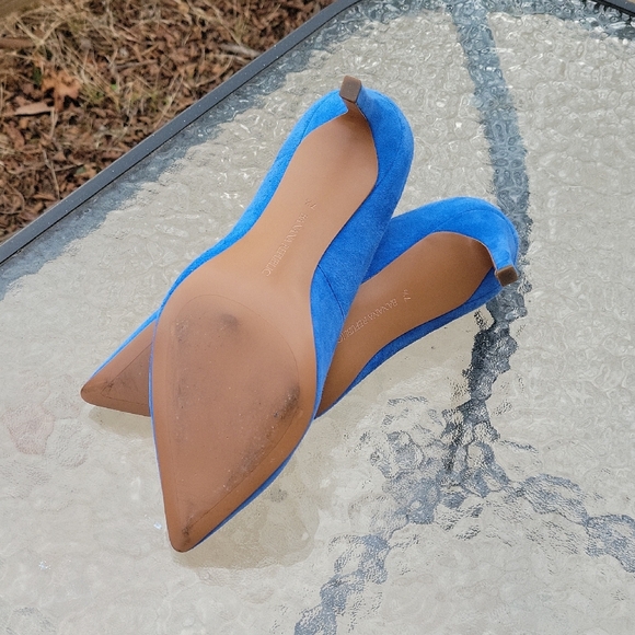 Banana Republic Bright Cobalt Blue Suede Pointed-Toe Pumps - Picture 13 of 17